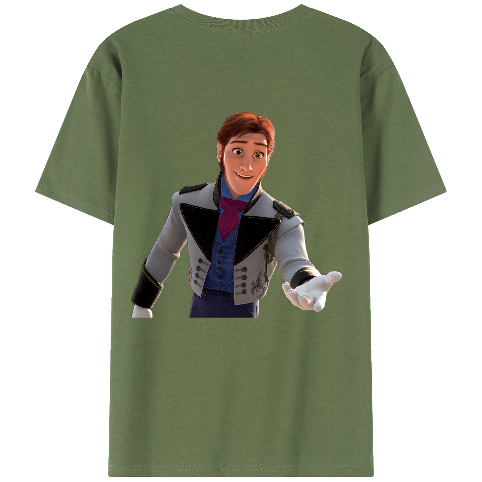 （画像用） アナと雪の女王 アンナ エルサ Frozen Anna Elsa 綿100％ メンズ半袖Tシャツ（バックプリント） 通気性
